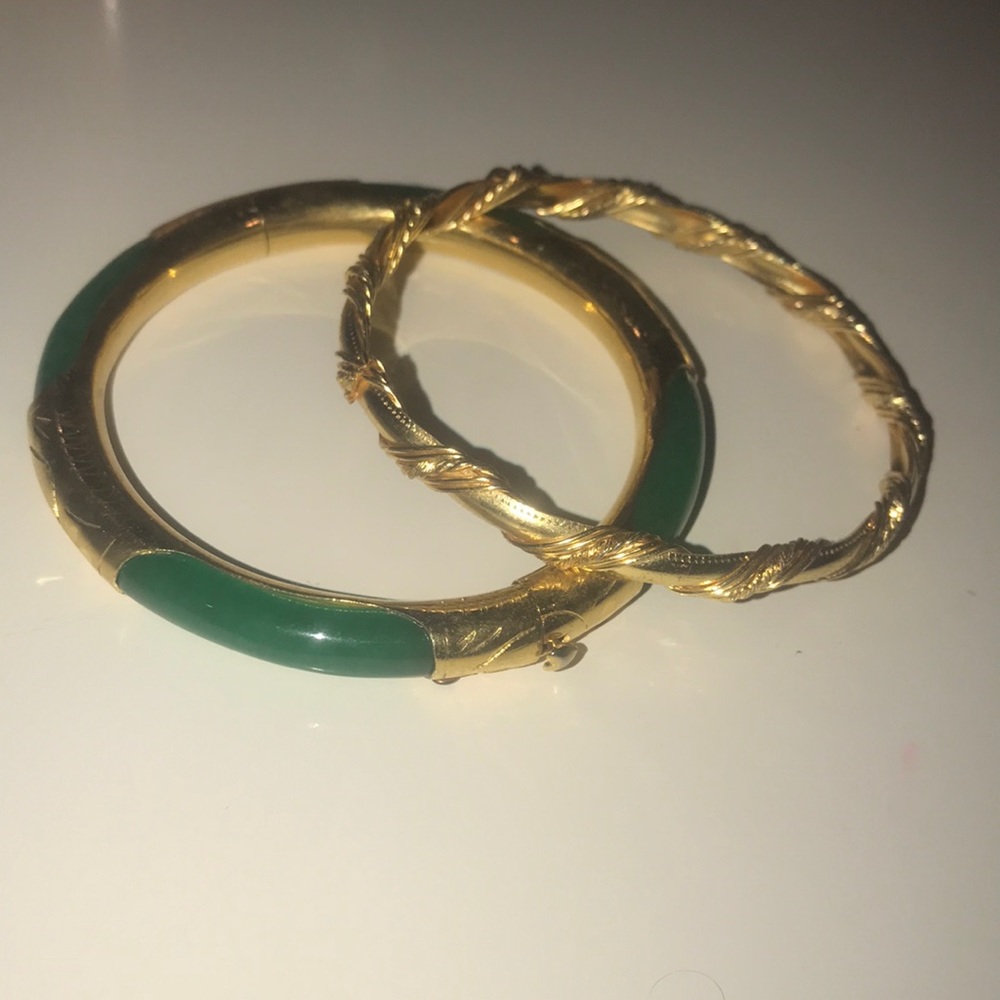 2 bracelets!!!! Gold and green!!!